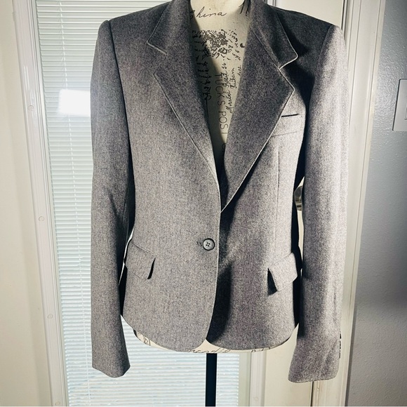 Evan Picone Vtg 80’s Heather Grey Single Breasted Wool Blazer Jacket USA Sz 10 - Picture 2 of 14